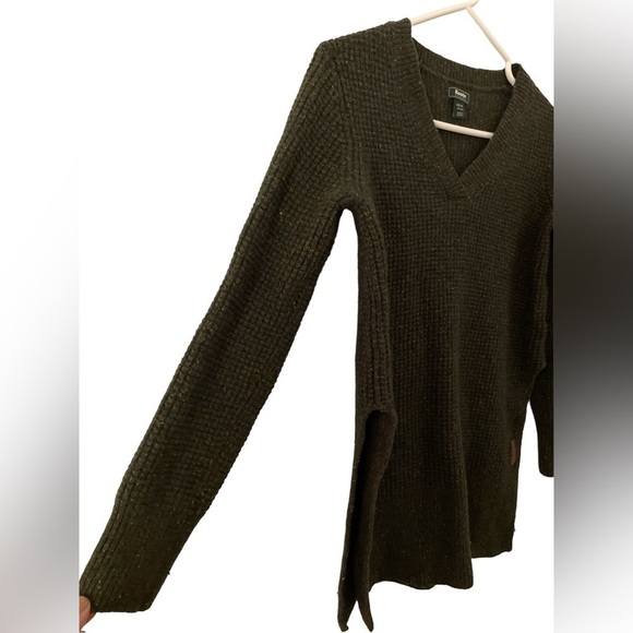 ROOTS Lambs Wool Blend Waffle Knit Tunic Sweater - Picture 3 of 5